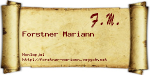 Forstner Mariann névjegykártya