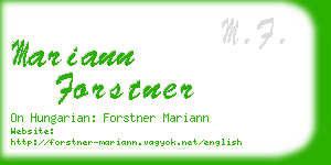 mariann forstner business card